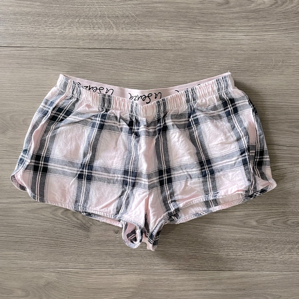 La Senza Pink and Black Plaid PJ Shorts